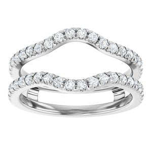 Platinum 1/2 CTW Diamond French-Set Ring Guard Mounting