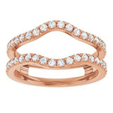 14K Rose 1/2 CTW Diamond French-Set Ring Guard Mounting