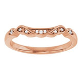 14K Rose .03 CTW Natural Diamond Matching Band