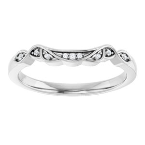 14K White .03 CTW Natural Diamond Matching Band