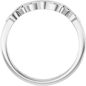 14K White .03 CTW Natural Diamond Matching Band