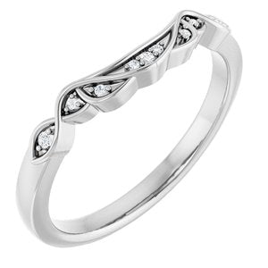 14K White .03 CTW Natural Diamond Matching Band