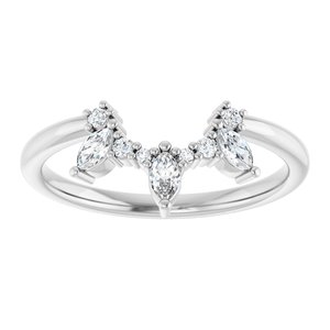 14K White 1/5 CTW Natural Diamond Contour Band