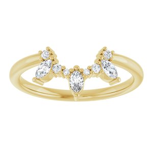 14K Yellow 1/5 CTW Natural Diamond Contour Band