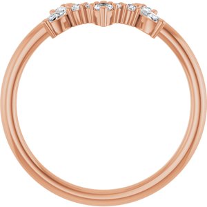 14K Rose 1/5 CTW Natural Diamond Contour Band
