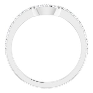 14K White 1/8 CTW Natural Diamond Contour Band