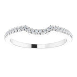 14K White 1/8 CTW Natural Diamond Contour Band