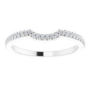 14K White 1/8 CTW Natural Diamond Contour Band