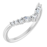 14K White 1/5 CTW Natural Diamond Contour Band