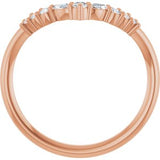 14K Rose 1/5 CTW Natural Diamond Contour Band