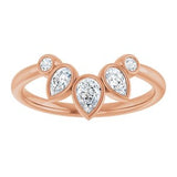14K Rose 3/8 CTW Natural Diamond Bezel-Set  Contour Band