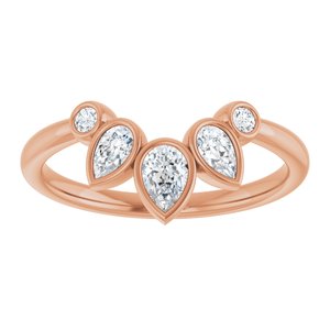 14K Rose 3/8 CTW Natural Diamond Bezel-Set  Contour Band