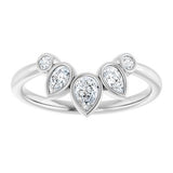 Platinum 3/8 CTW Natural Diamond Bezel-Set  Contour Band