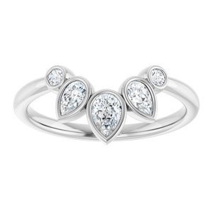Platinum 3/8 CTW Natural Diamond Bezel-Set  Contour Band