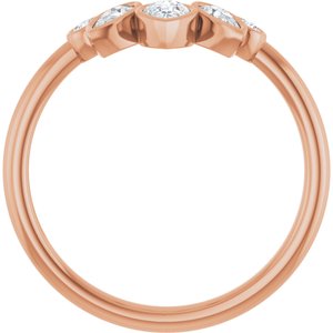 14K Rose 3/8 CTW Natural Diamond Bezel-Set  Contour Band