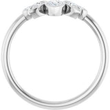 Platinum 3/8 CTW Natural Diamond Bezel-Set  Contour Band