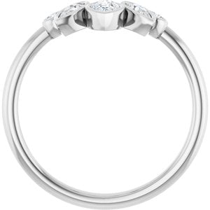 Platinum 3/8 CTW Natural Diamond Bezel-Set  Contour Band
