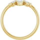 14K Yellow 3/8 CTW Natural Diamond Bezel-Set  Contour Band