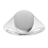 Platinum 11x9 mm Oval Signet Ring