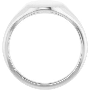 Platinum 11x9 mm Oval Signet Ring