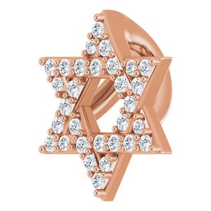 14K Rose 1/10 CTW Natural Diamond Star of David Pendant