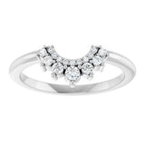 14K White 1/6 CTW Natural Diamond Contour Band