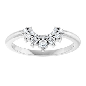 14K White 1/6 CTW Natural Diamond Contour Band