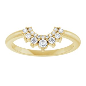 14K Yellow 1/6 CTW Natural Diamond Contour Band