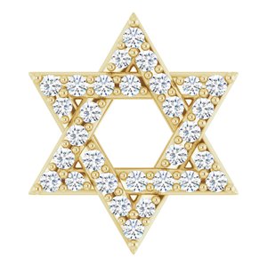 14K Yellow 1/10 CTW Natural Diamond Star of David Pendant