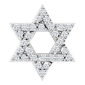 Sterling Silver 1/10 CTW Natural Diamond Star of David Pendant