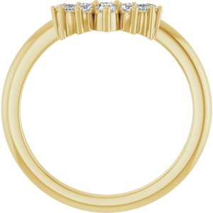 14K Yellow 1/6 CTW Natural Diamond Contour Band