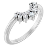14K White 1/6 CTW Natural Diamond Contour Band