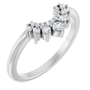 14K White 1/6 CTW Natural Diamond Contour Band
