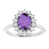 Platinum Natural Amethyst & 3/8 CTW Natural Diamond Ring