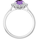 Platinum Natural Amethyst & 3/8 CTW Natural Diamond Ring
