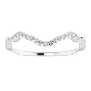14K White 1/6 CTW Natural Diamond Band
