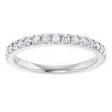 14K White 1/3 CTW Diamond French-Set Matching Band
