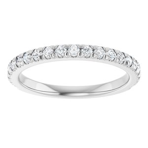 14K White 1/3 CTW Diamond French-Set Matching Band
