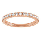 14K Rose 1/3 CTW Diamond French-Set Matching Band