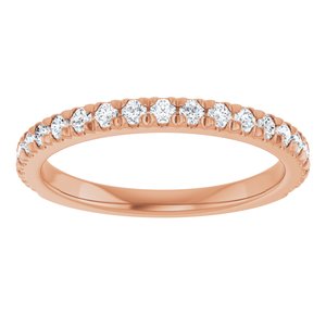 14K Rose 1/3 CTW Diamond French-Set Matching Band