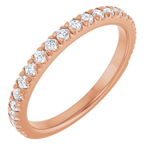 14K Rose 1/3 CTW Diamond French-Set Matching Band