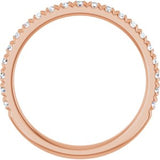 14K Rose 1/3 CTW Diamond French-Set Matching Band