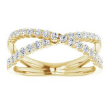 14K Yellow 1/2 CTW Natural Diamond Criss-Cross Ring