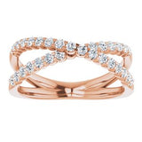 14K Rose 1/2 CTW Natural Diamond Criss-Cross Ring