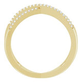 14K Yellow 1/6 CTW Natural Diamond Criss-Cross Ring