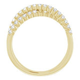 14K Yellow 1/2 CTW Natural Diamond Criss-Cross Ring
