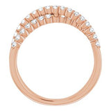 14K Rose 1/2 CTW Natural Diamond Criss-Cross Ring