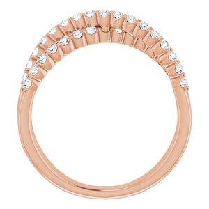 14K Rose 1/2 CTW Natural Diamond Criss-Cross Ring
