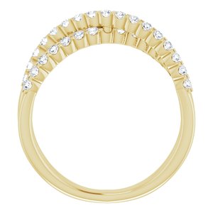 14K Yellow 1/2 CTW Natural Diamond Criss-Cross Ring
