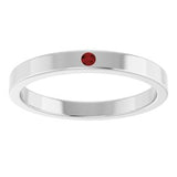 14K White Natural Mozambique Garnet Family Stackable Ring